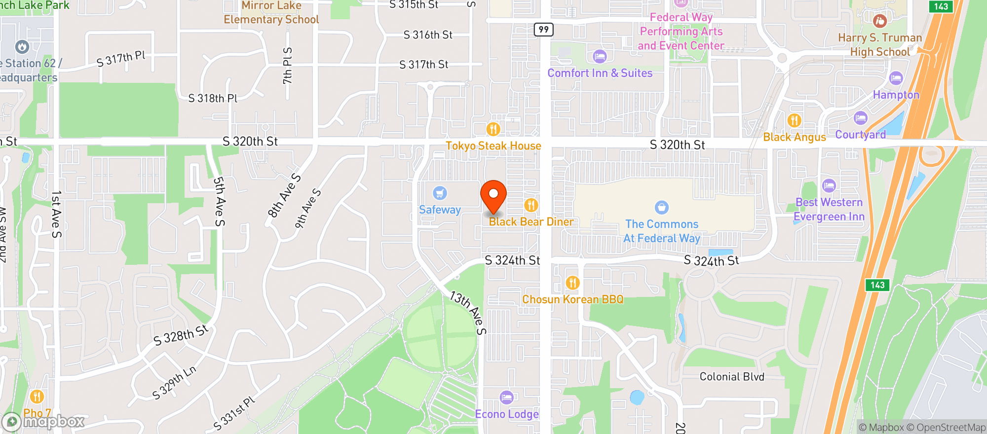 Map showing Total Wine - Federal Way