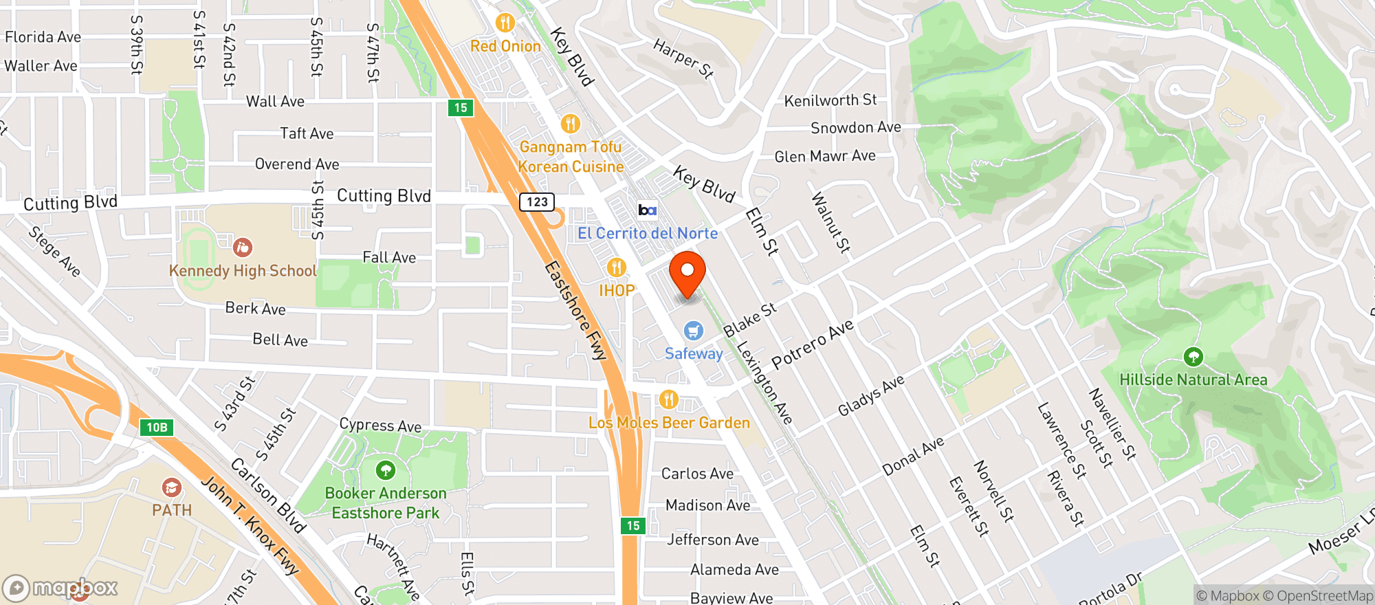 Map showing Safeway