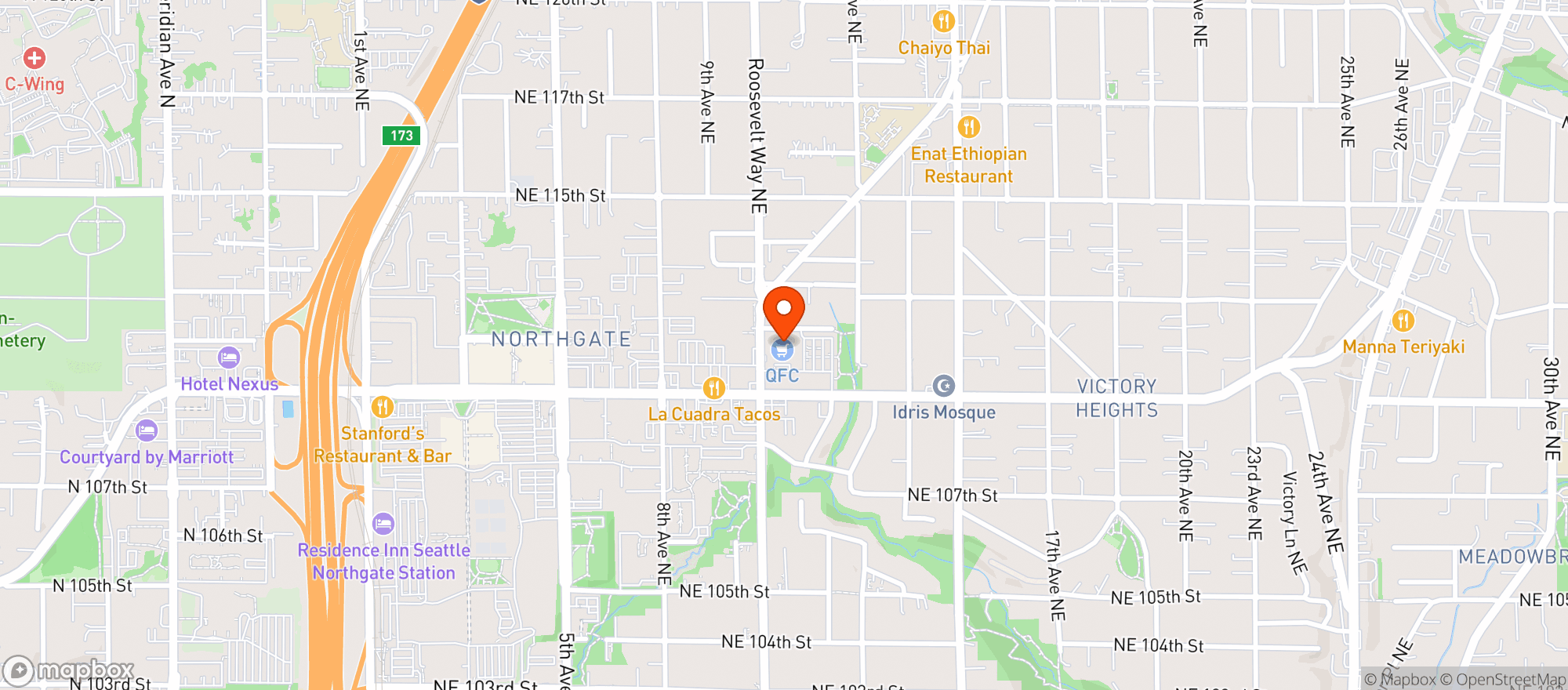 Map showing Qfc