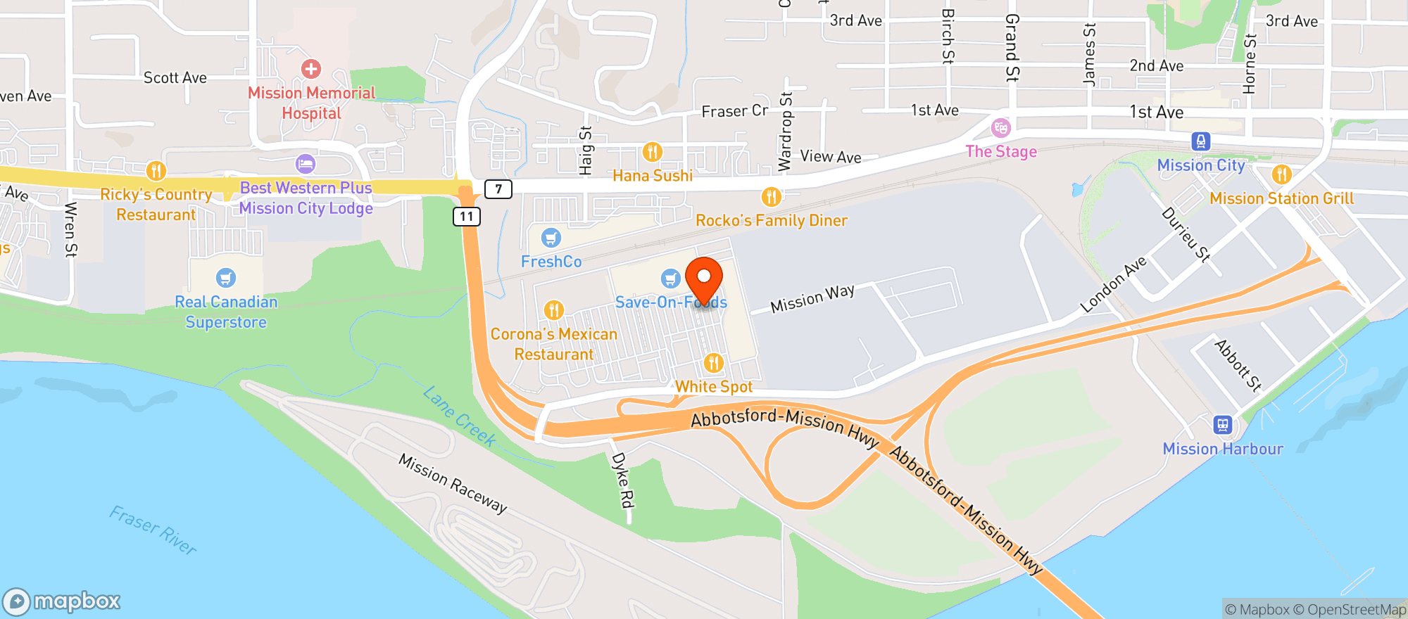 Map showing London Drugs