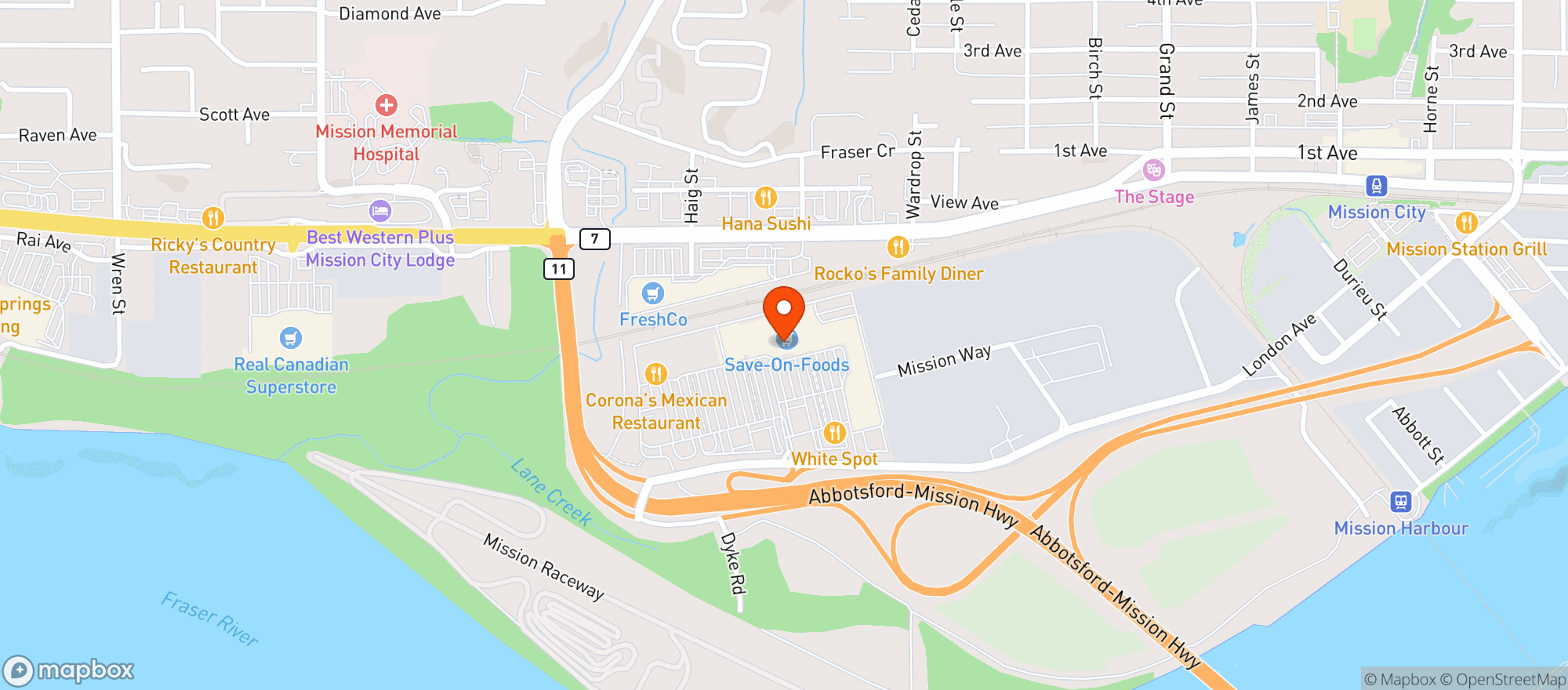 Map showing Save-On-Foods