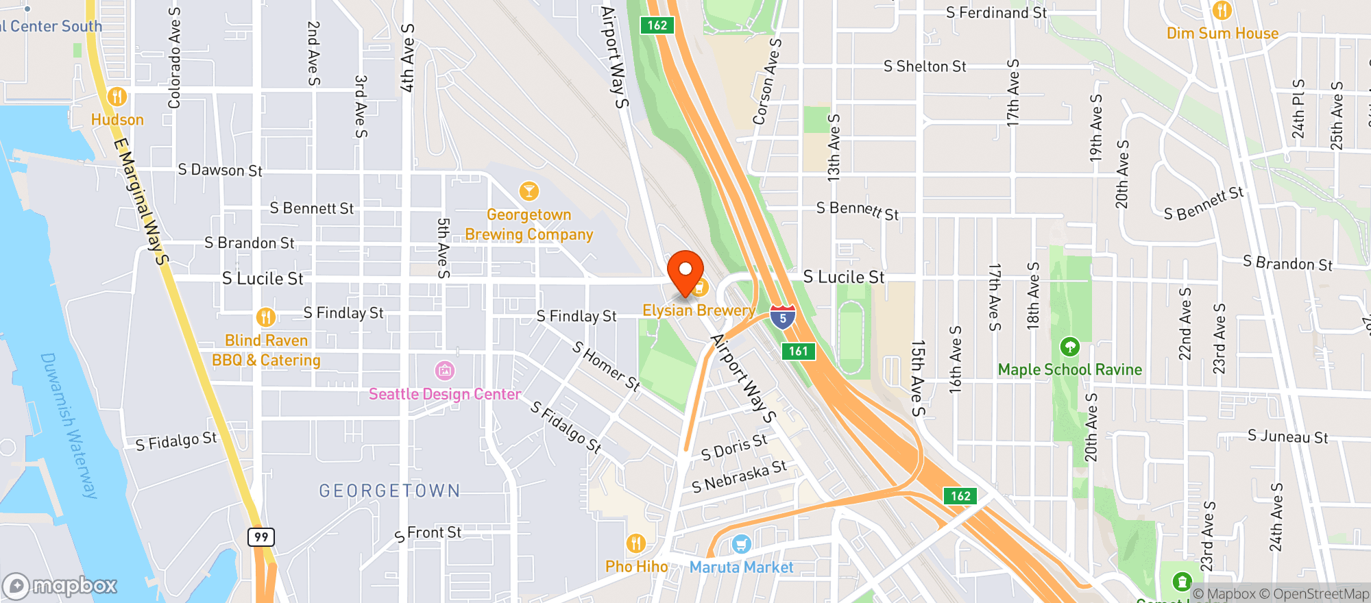 Map showing Georgetown Pizza & Arcade