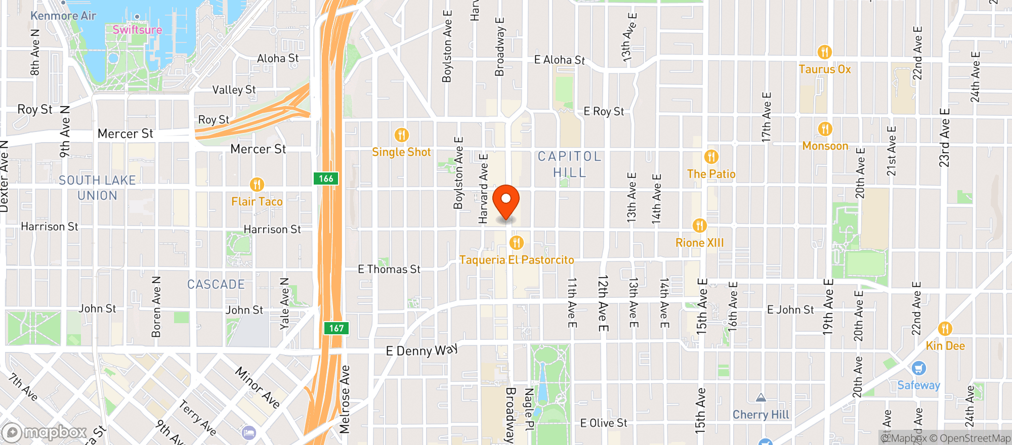 Map showing Quality Food Centers (705) - 00887 - Broadway Market