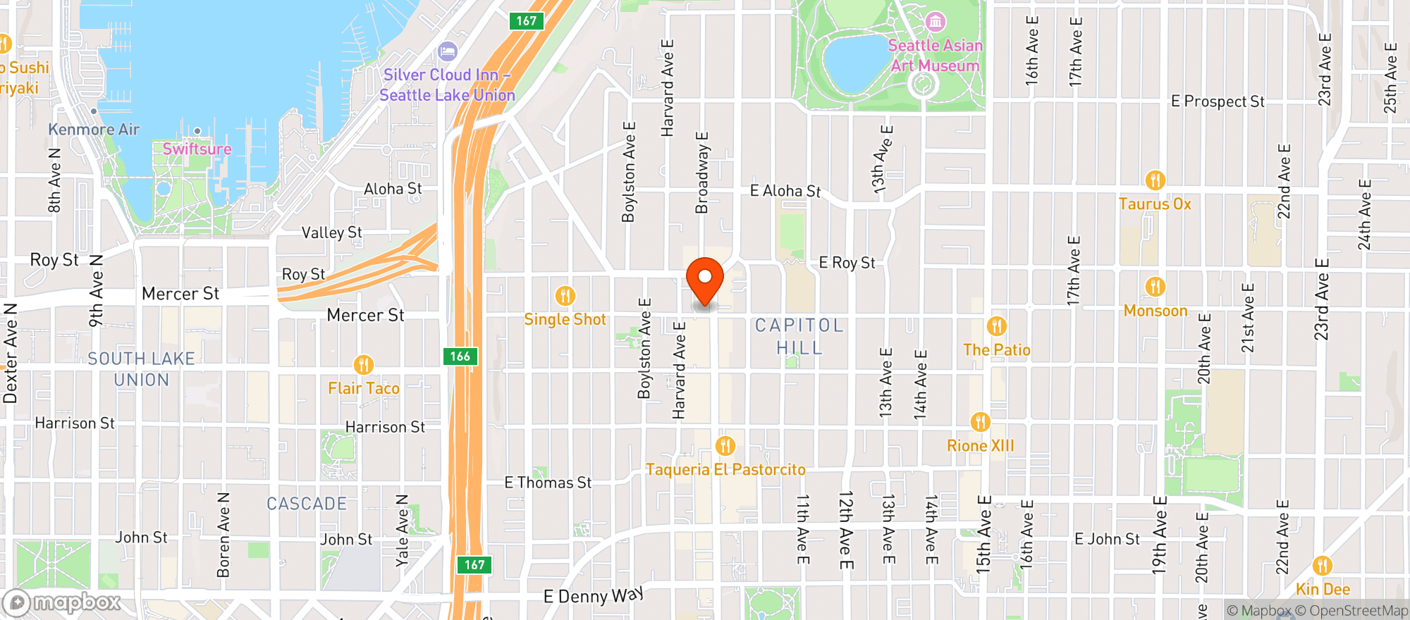 Map showing Corvus & Company
