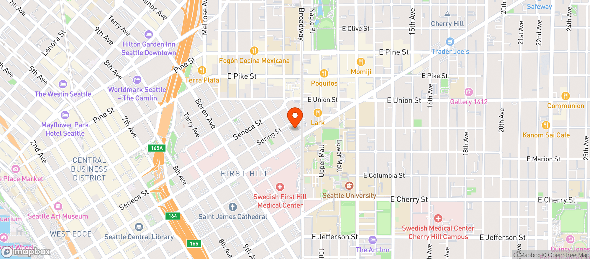 Map showing Whole Foods Market - Madison Broadway