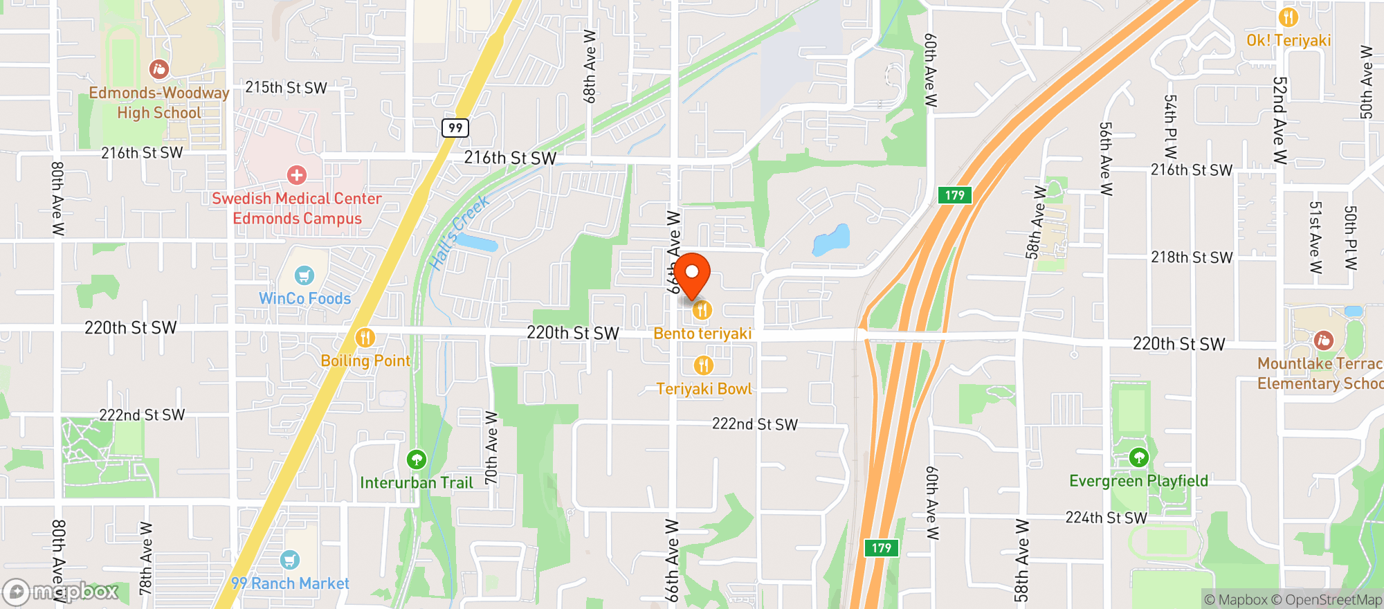 Map showing Hot Box - Mountlake Ter