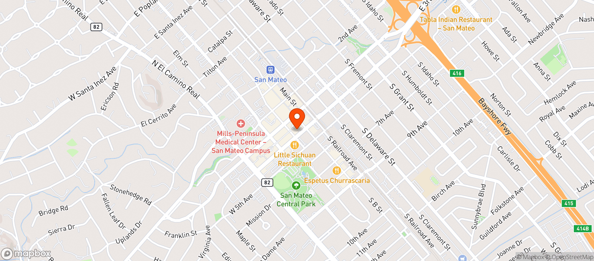 Map showing Mc Governs Irish Pub