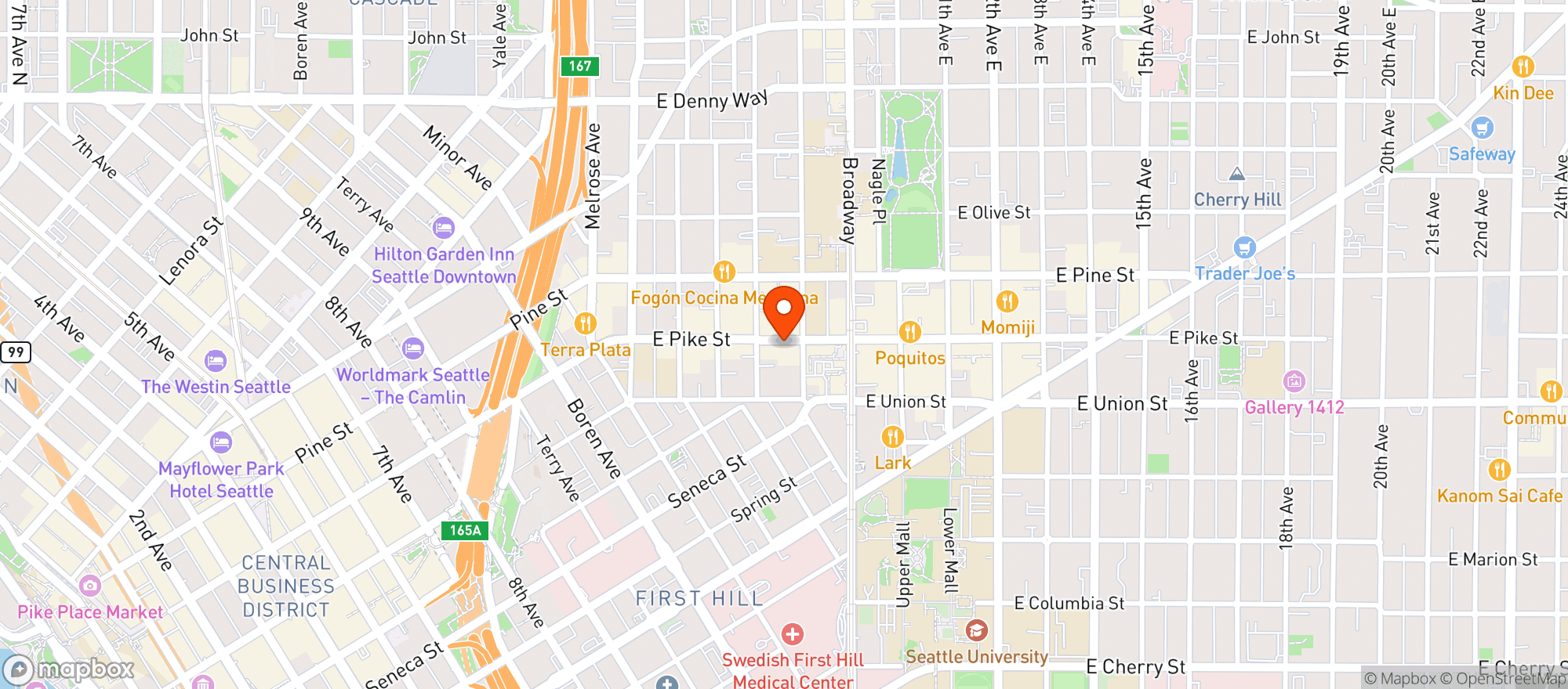 Map showing St Johns Bar & Grill