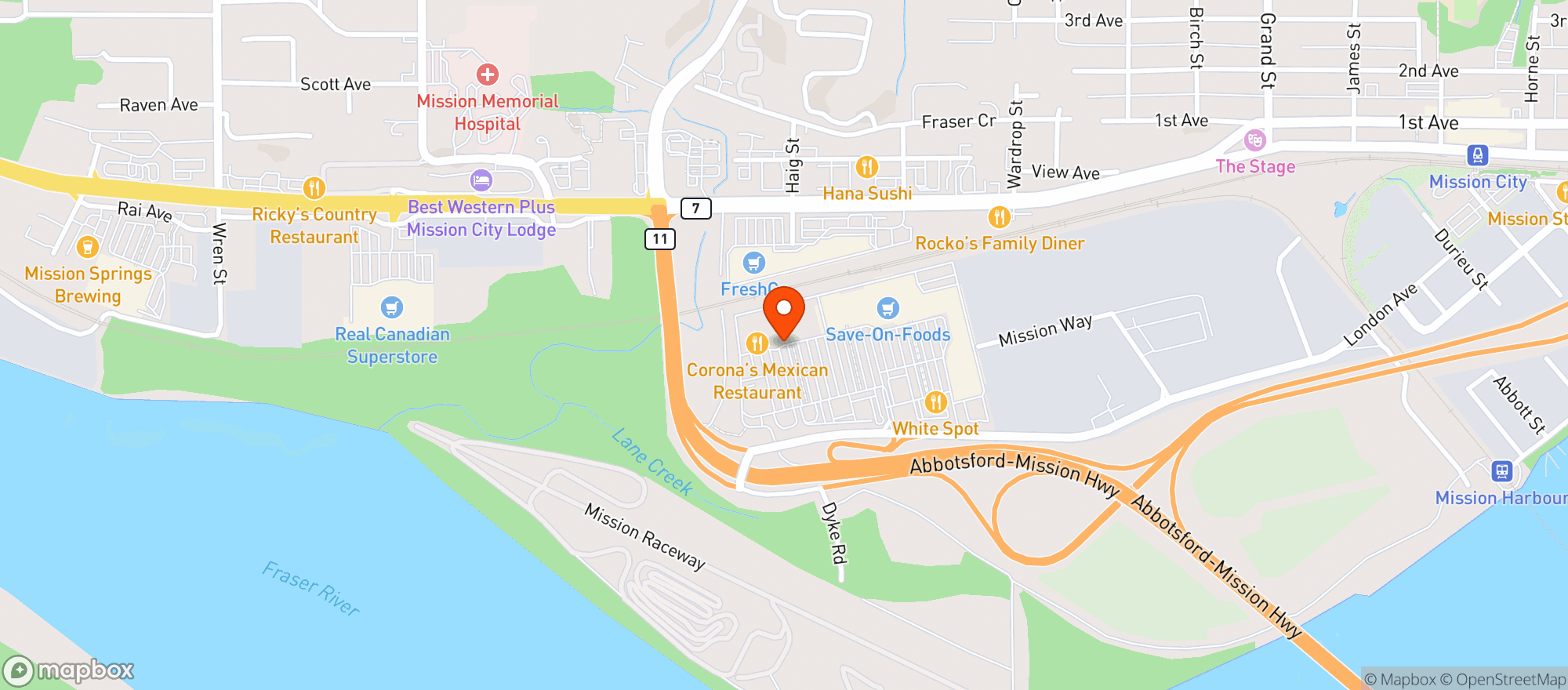 Map showing Staples