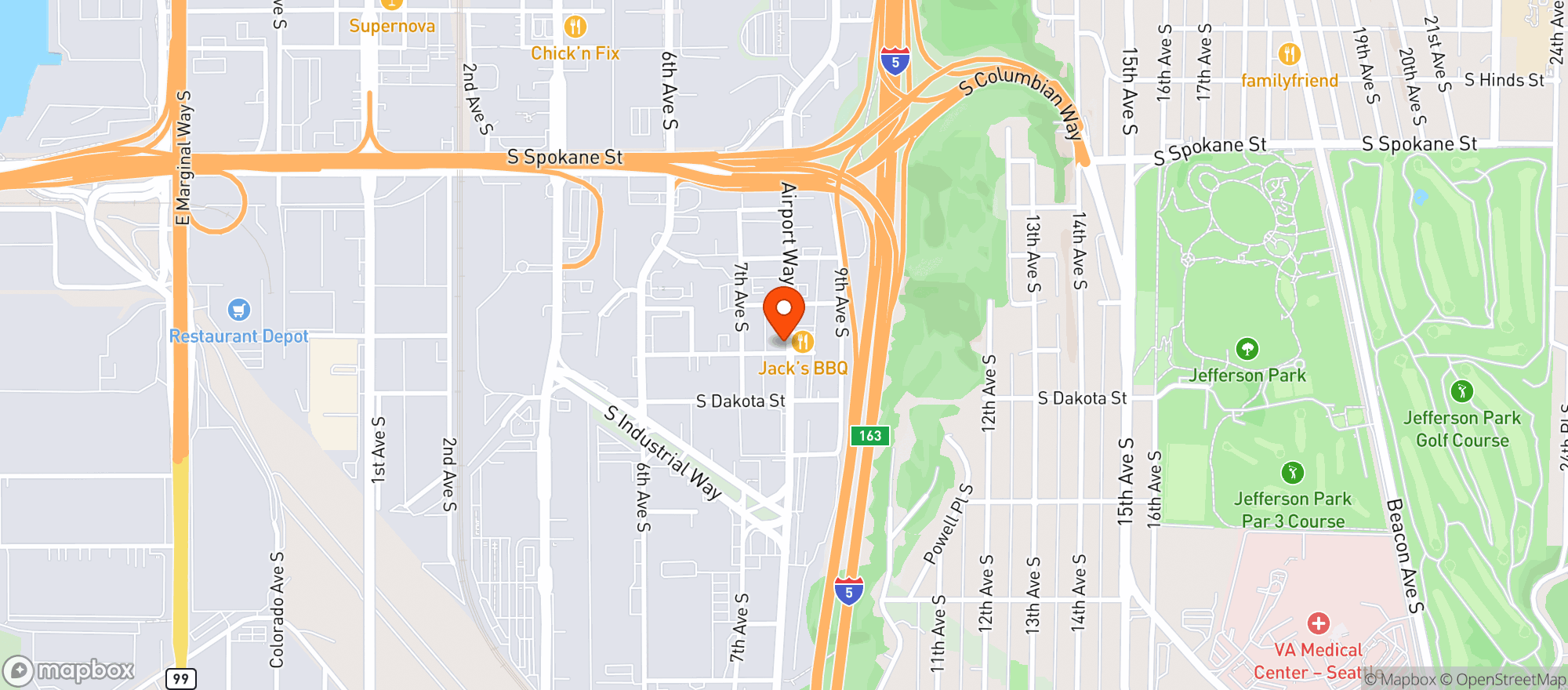 Map showing Raneys Bar & Grill