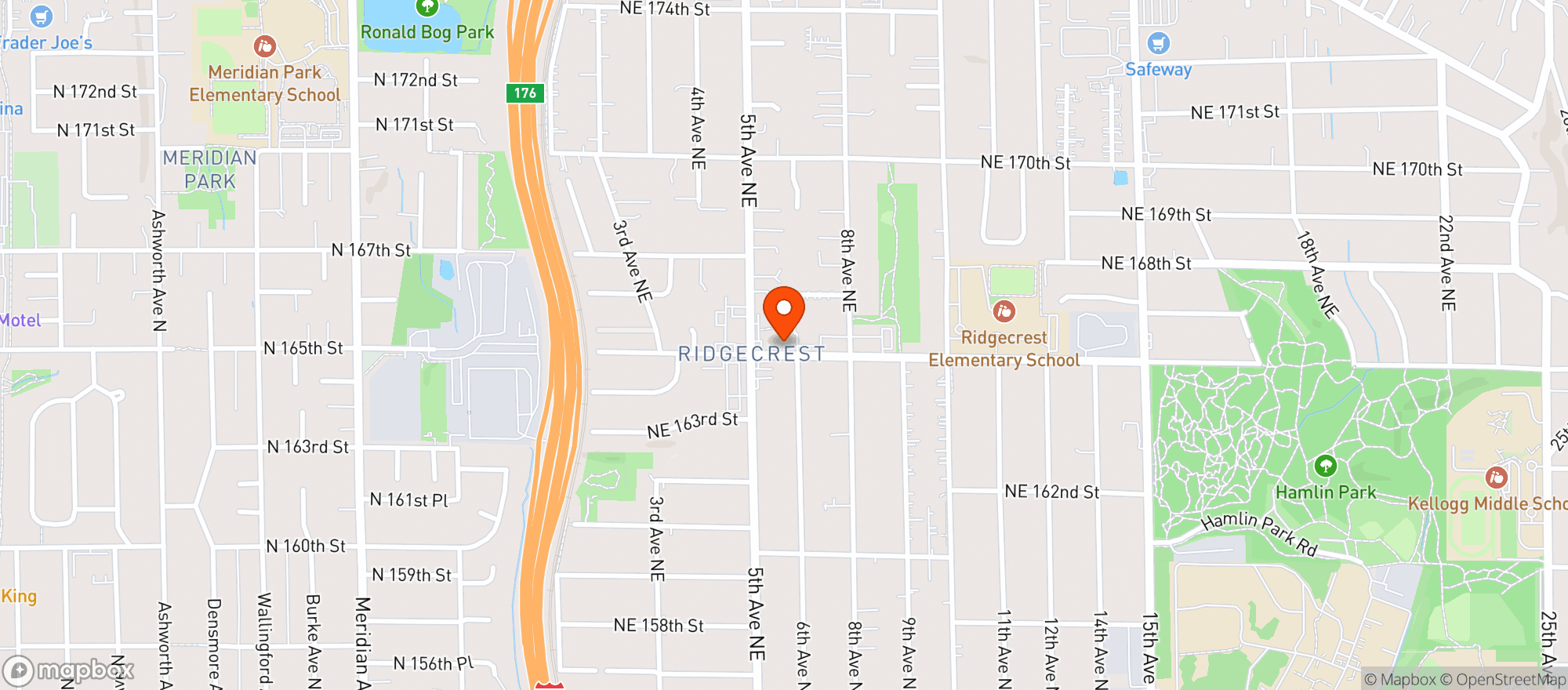 Map showing Ridgecrest Pub