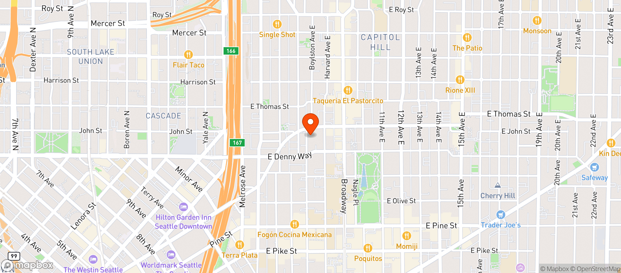 Map showing King Of The Hill Mrkt