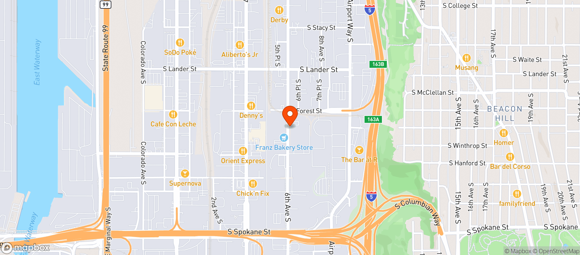 Map showing ONE STOP TOBACCO VAPE & MORE - DRIVE THROUGH