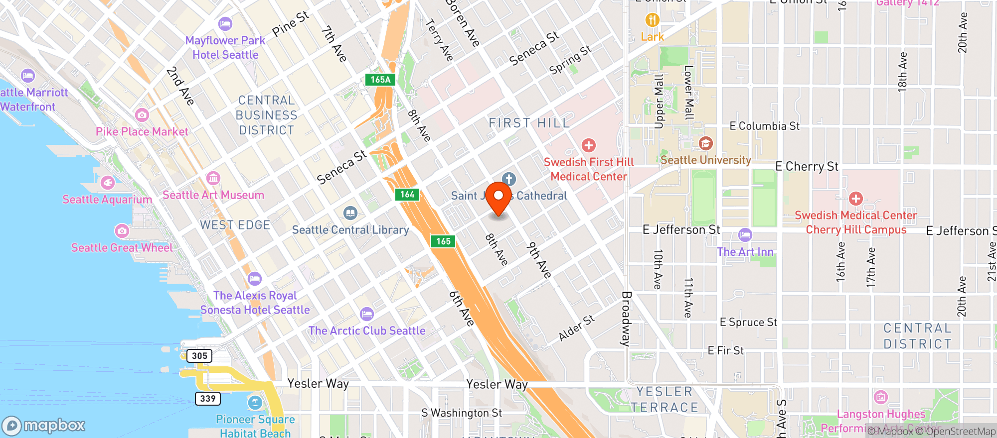 Map showing Skyline At First Hill