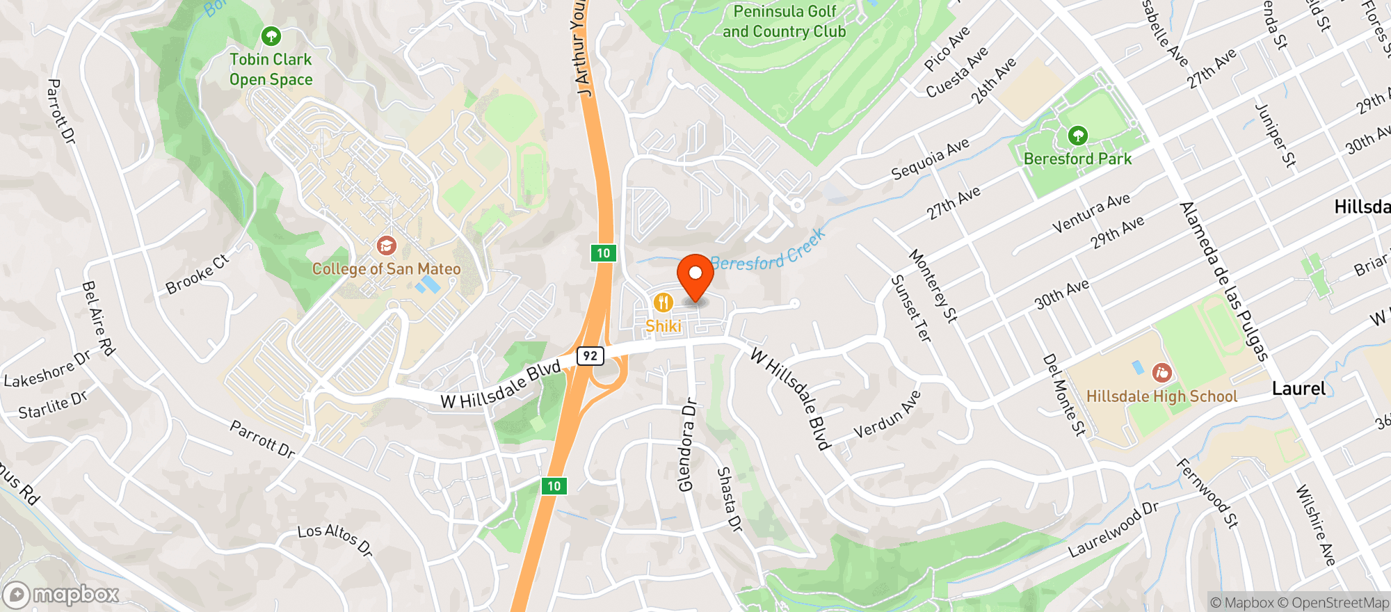 Map showing Piazzas Fine Foods - San Mateo - 00100010669