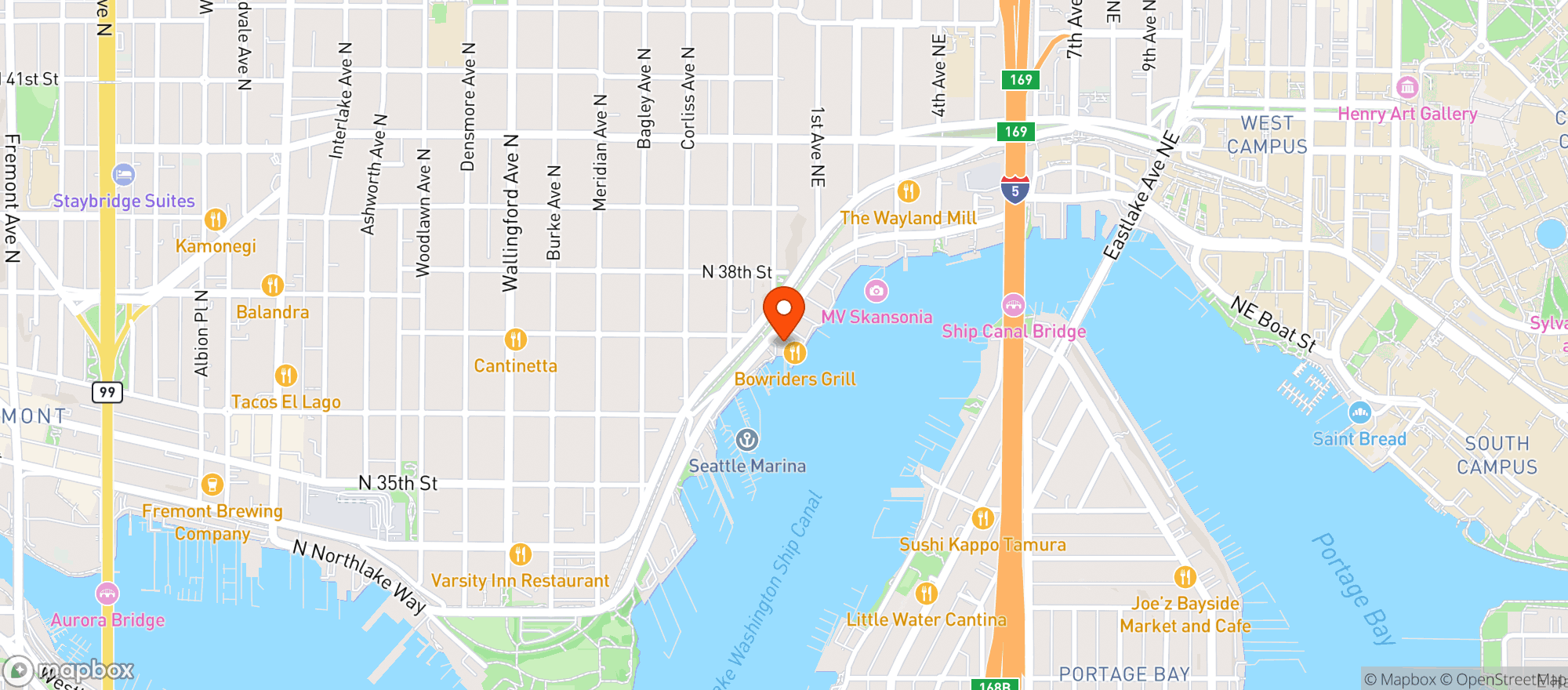 Map showing Westward