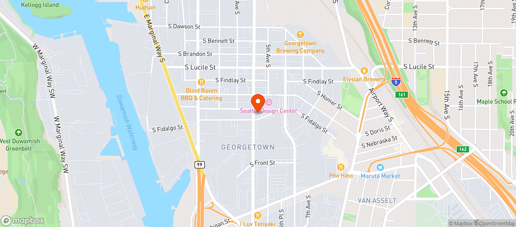 Map showing The Dog House Bar & Grill