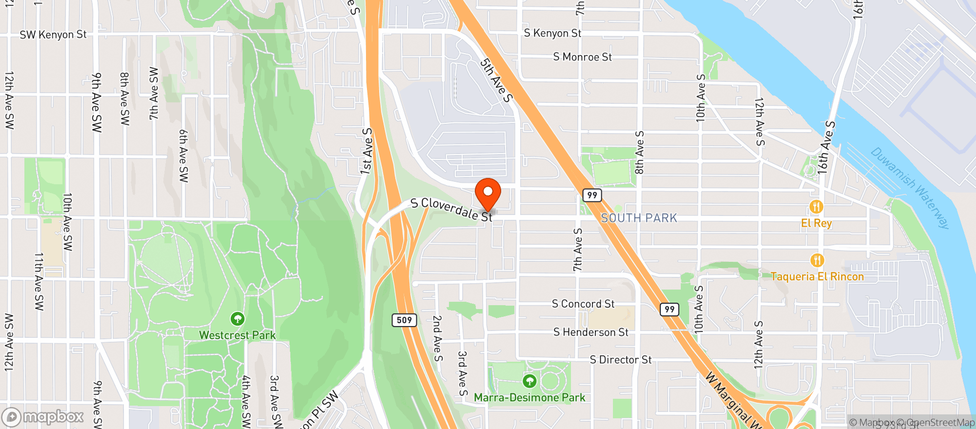 Map showing Full Circle Farm Seattle