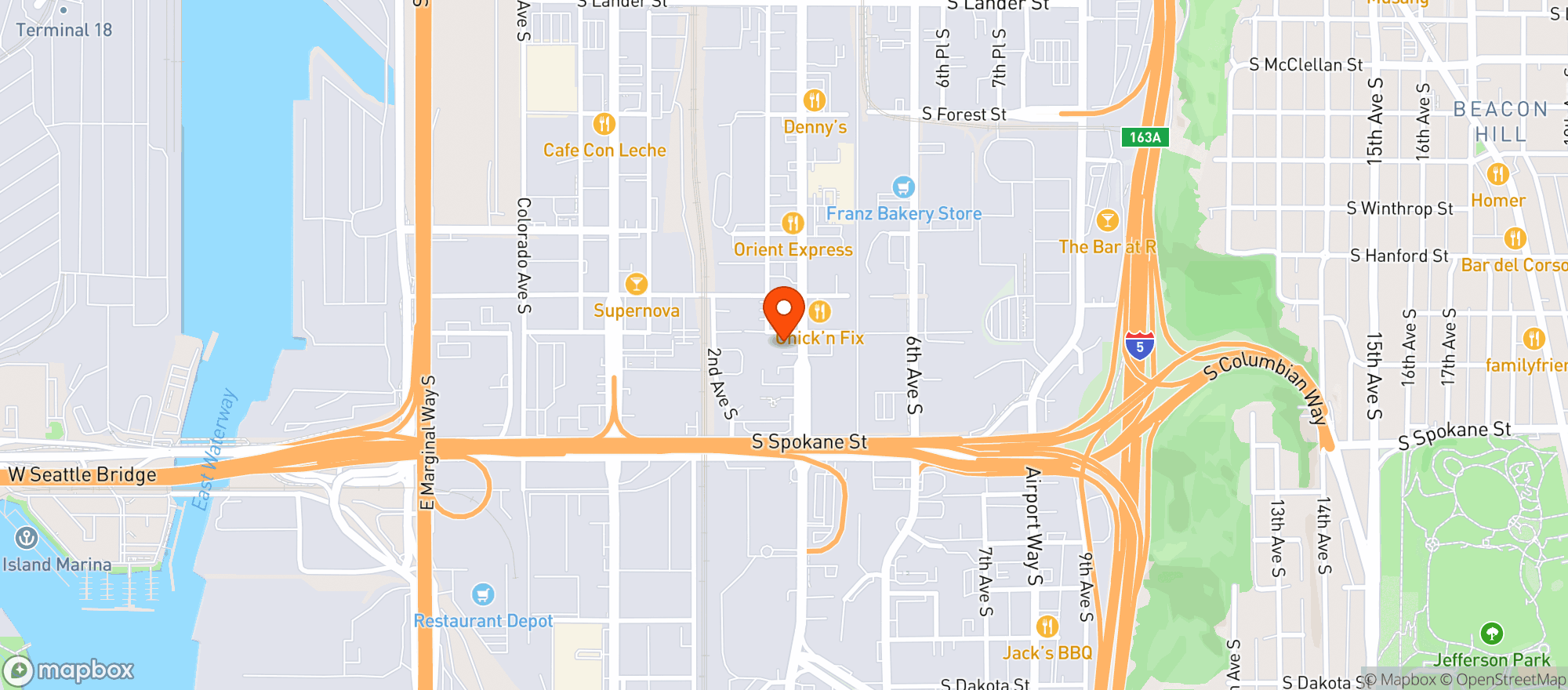 Map showing Siren Tavern