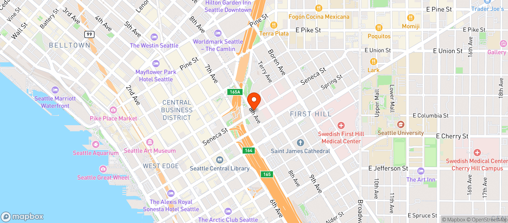 Map showing Hill Top Deli