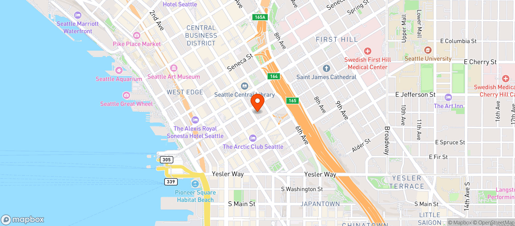 Map showing Rainier Club