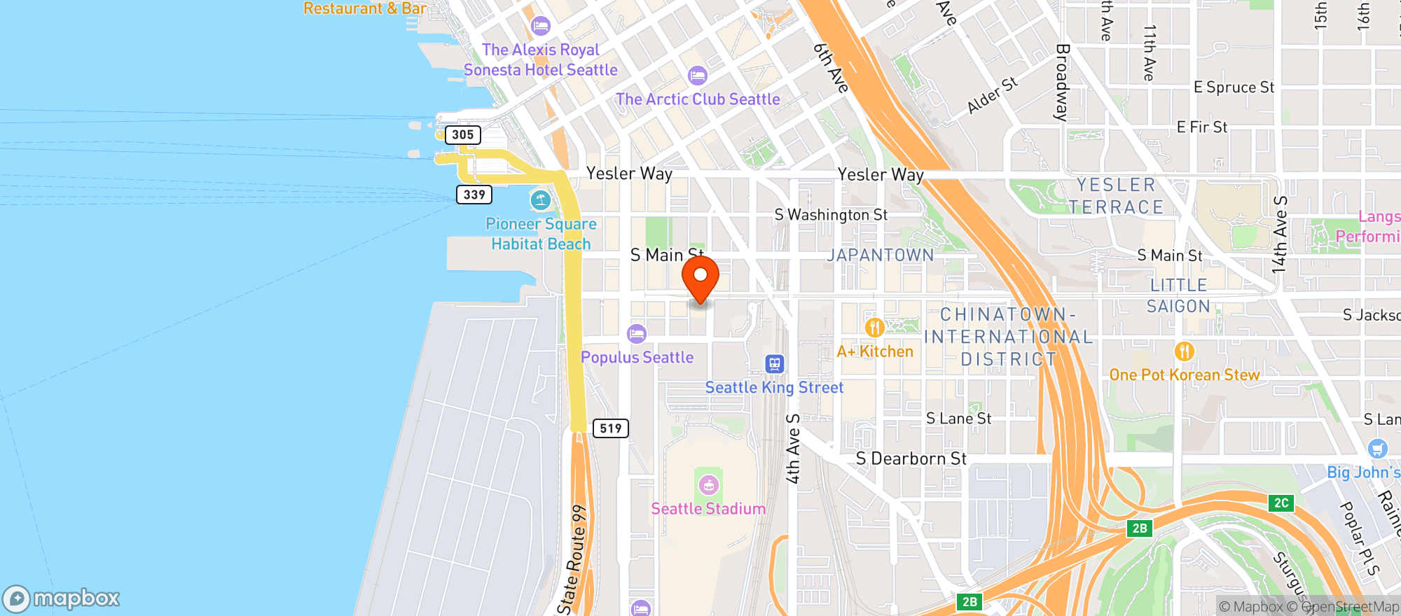 Map showing Europa Events