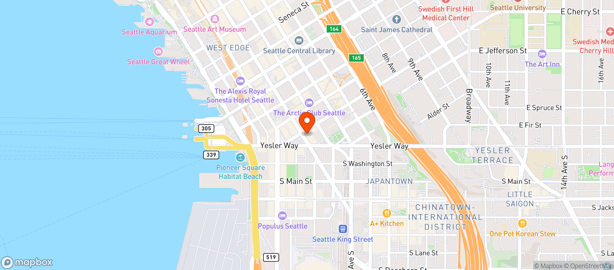 Map showing The Collins Pub