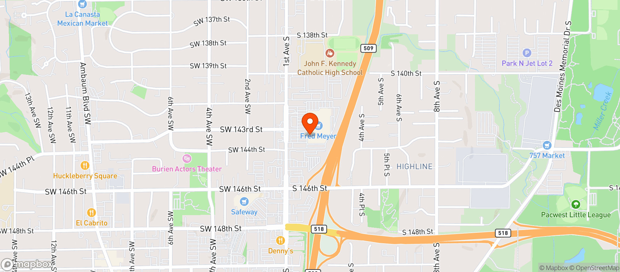 Map showing Fred Meyer