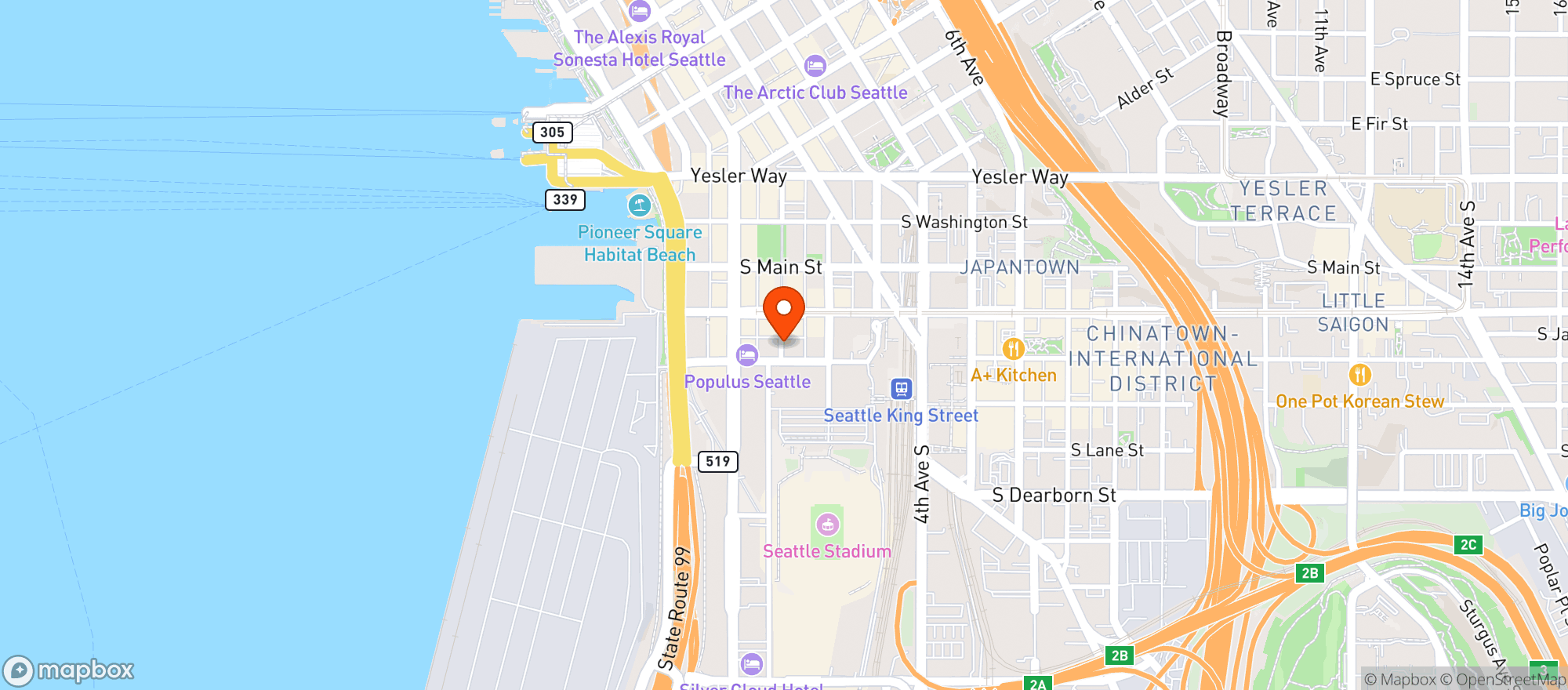 Map showing Long Brothers Fine & Rare Books