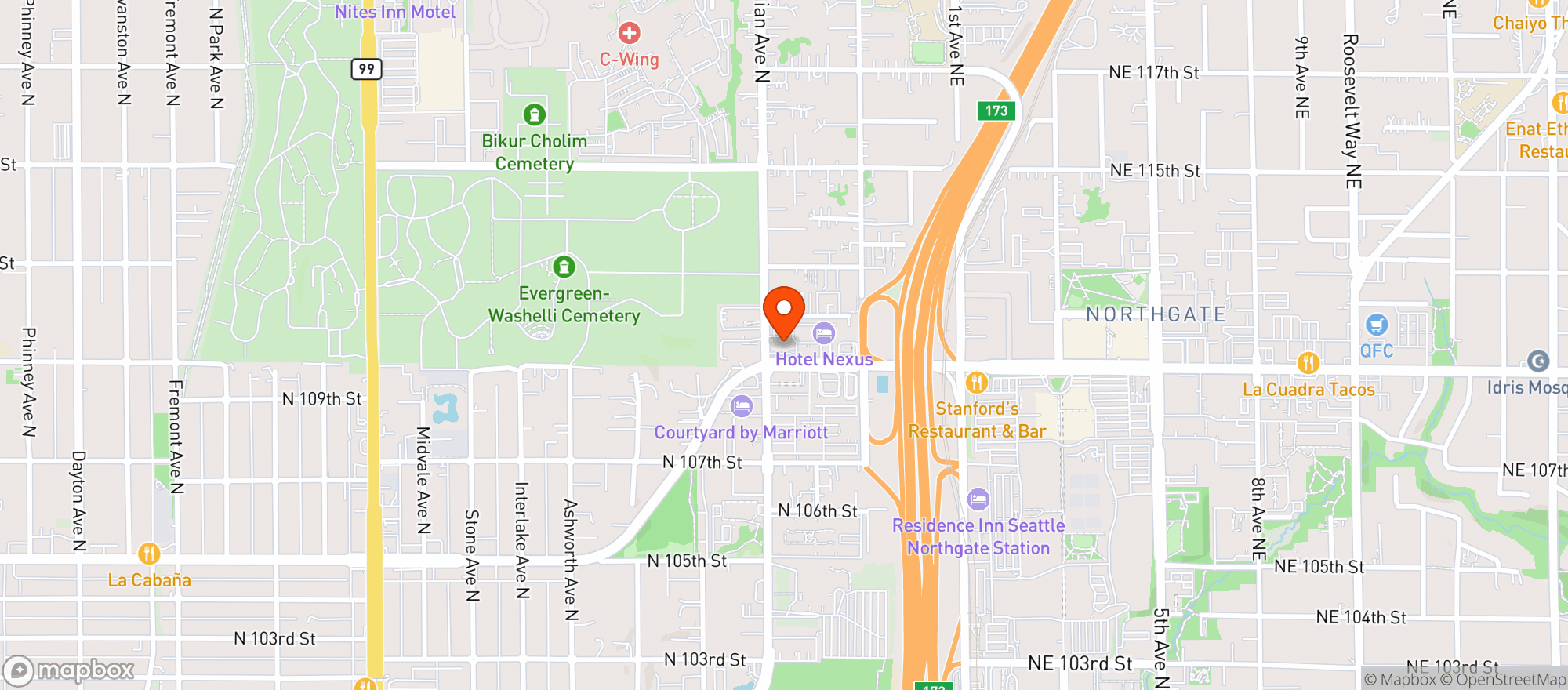 Map showing Hotbox Smoke Shop