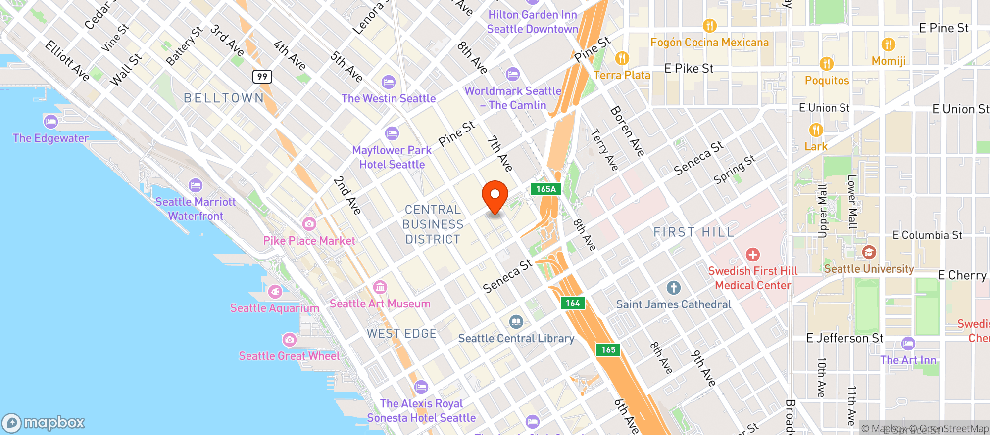 Map showing Wash Athletic Club