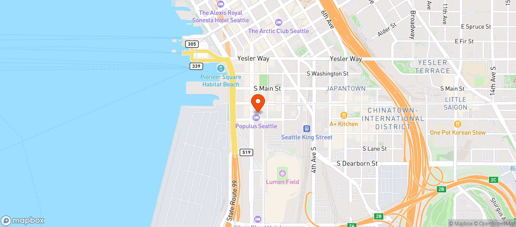 Map showing Hotel Westland