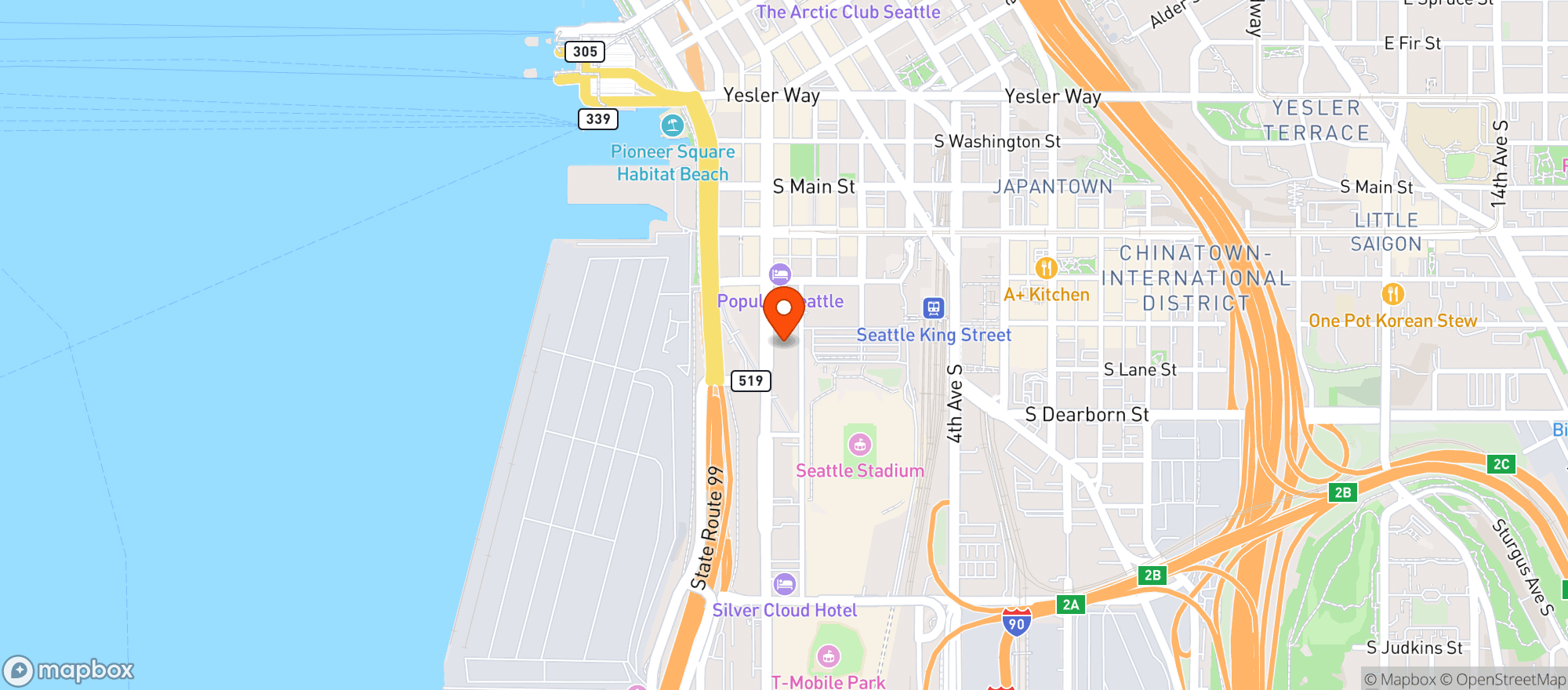 Map showing Shane & Shellys Sluggers