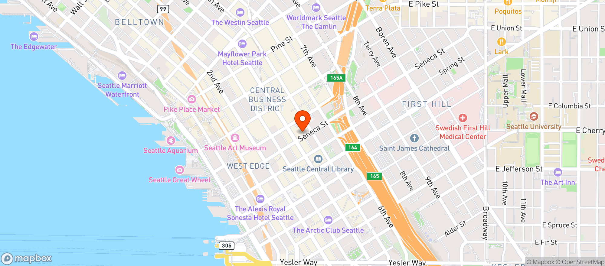 Map showing Olympic Bar