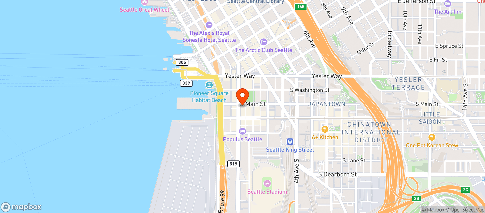 Map showing Seattle Jazz Fellowship