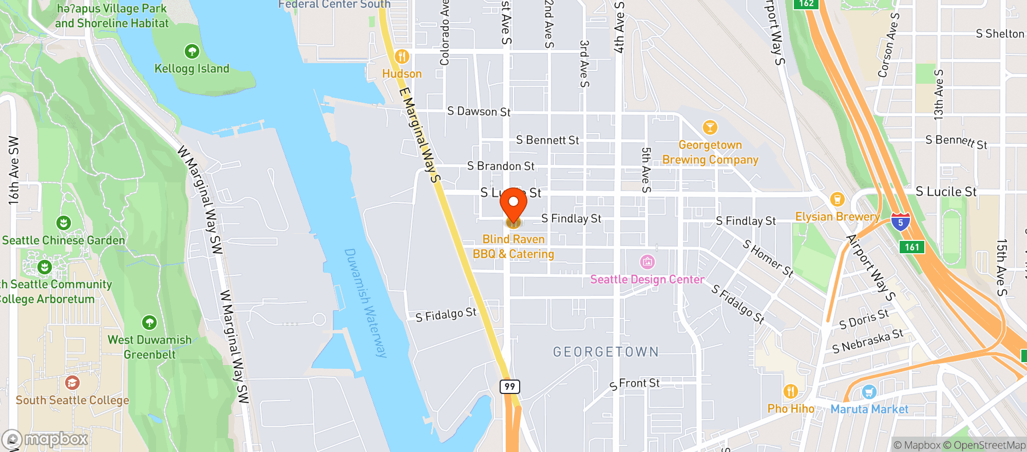 Map showing Last Chance Chili Shack