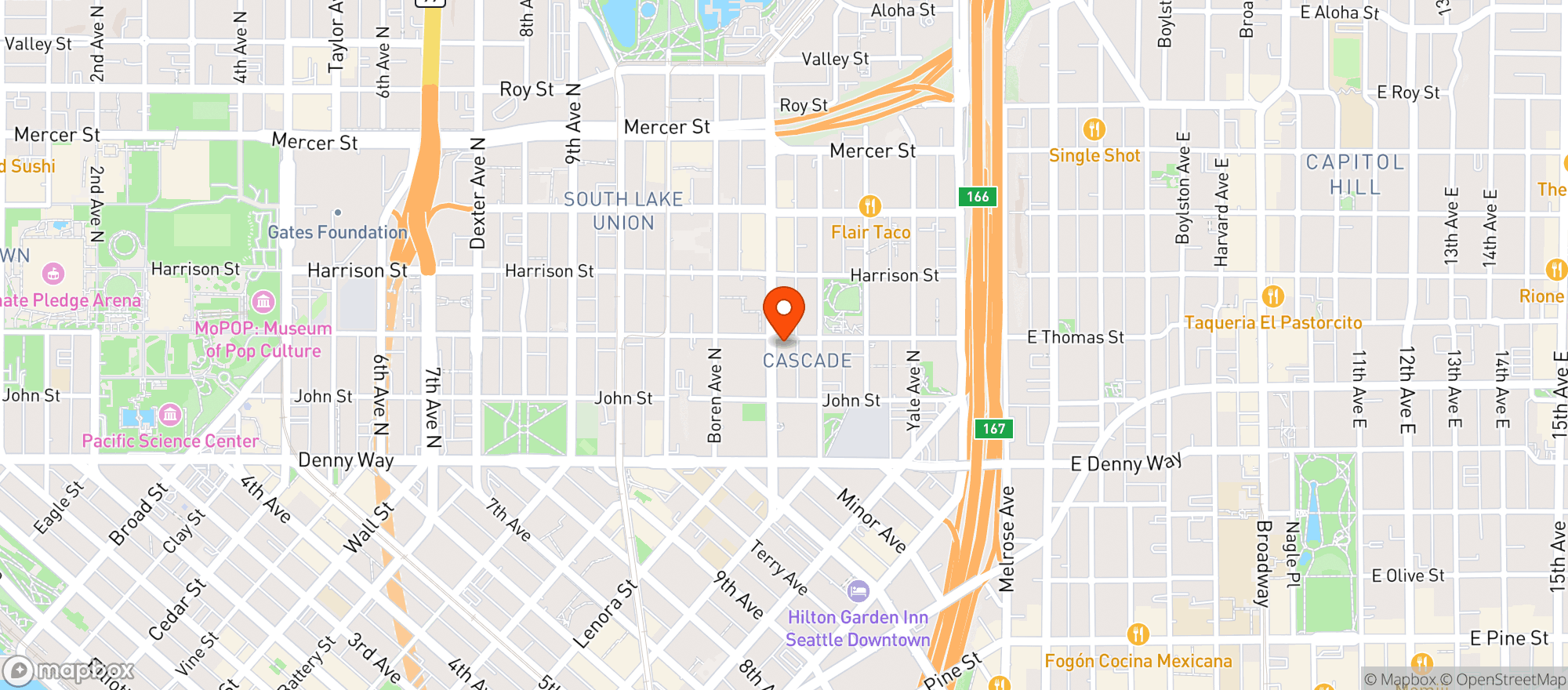 Map showing El Grito Taqueria