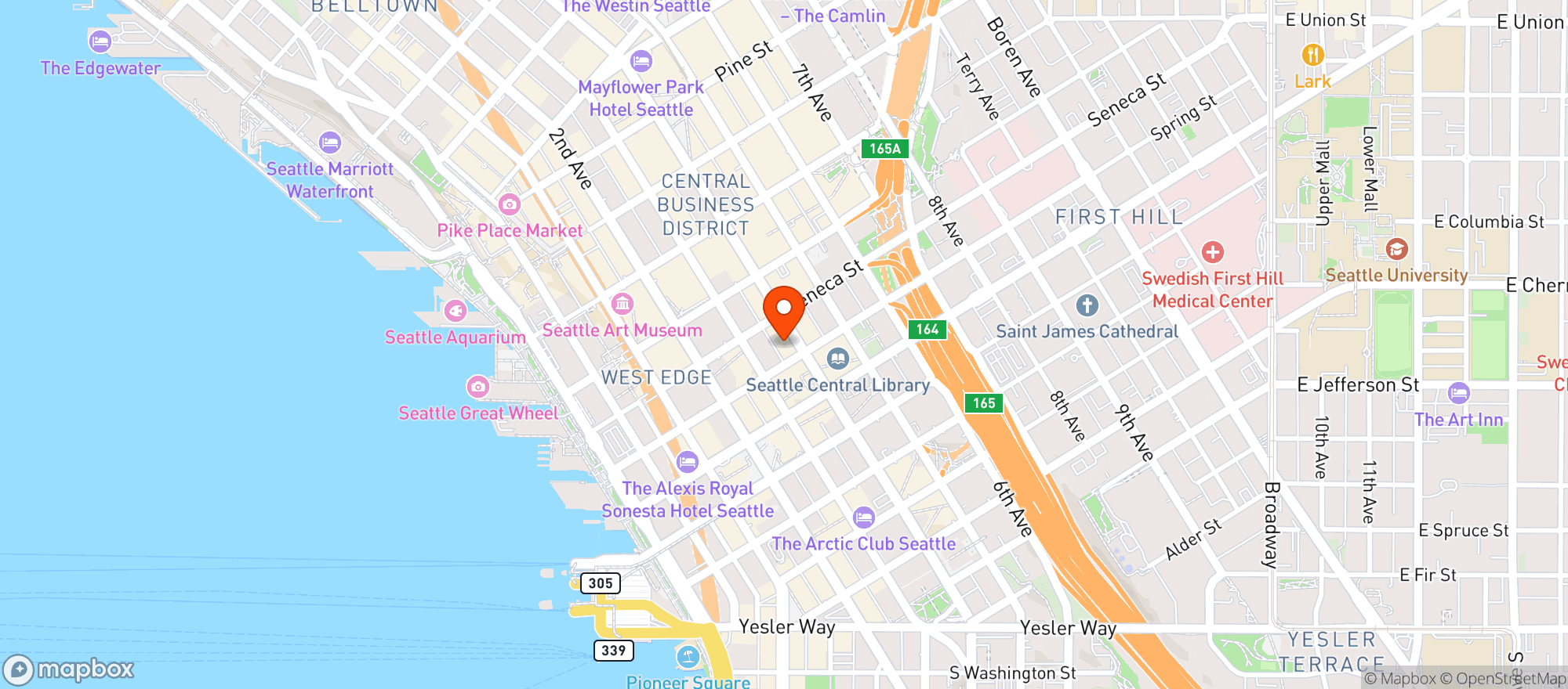 Map showing Kimpton Hotel Monaco Se #seasm