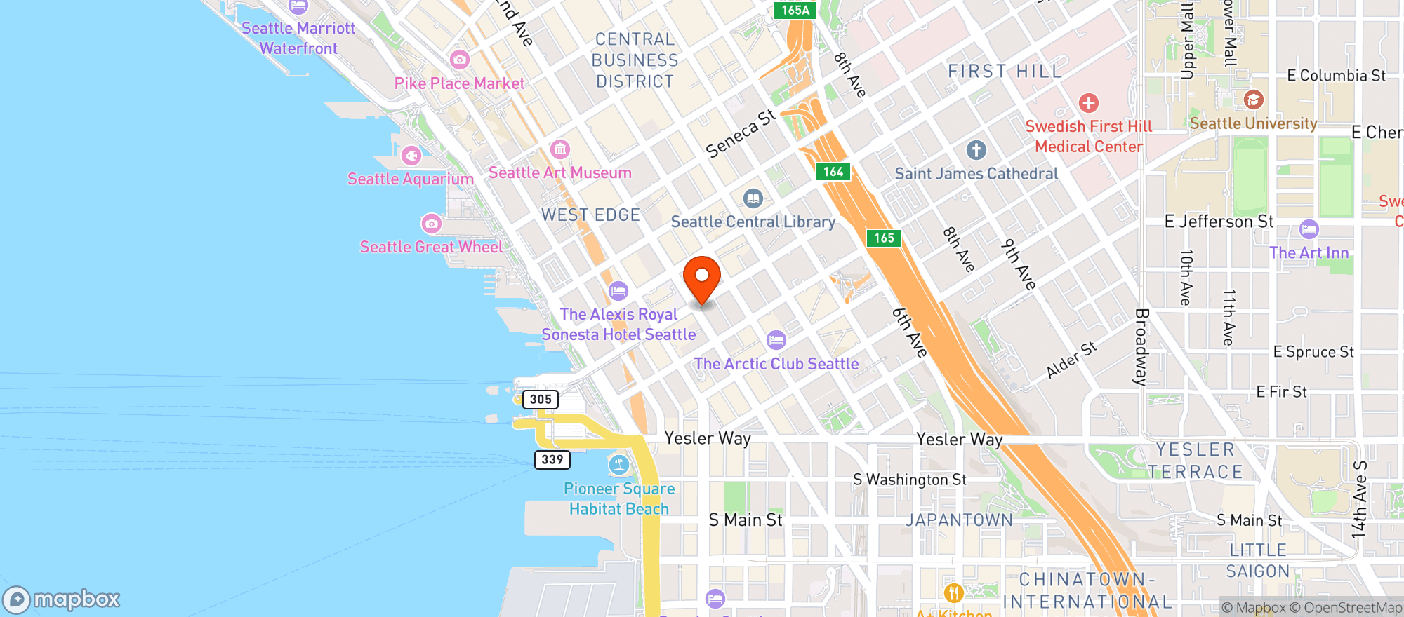Map showing Metropolitan Grill