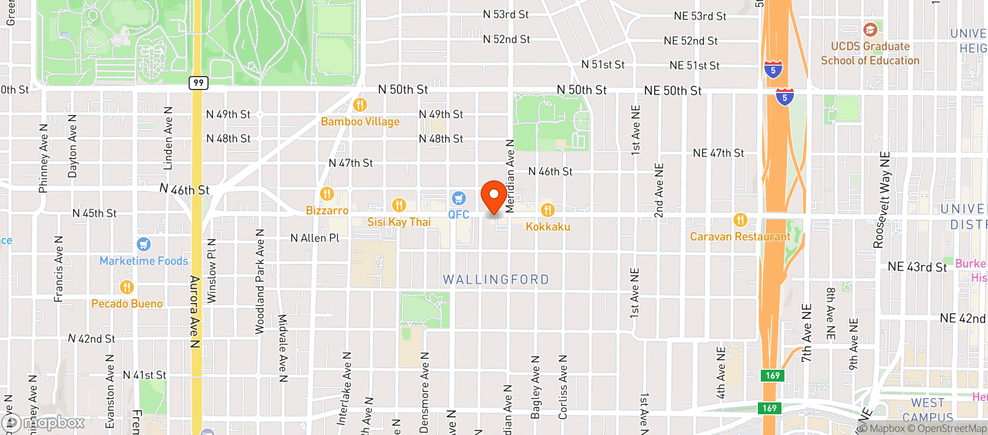 Map showing Yoroshiku Seattle
