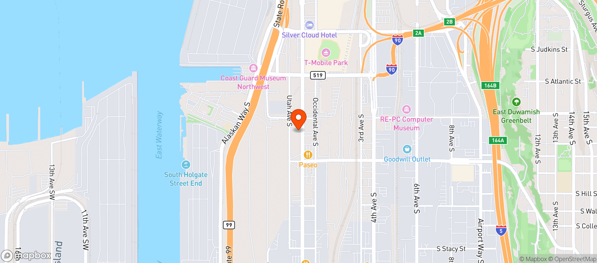 Map showing Hooverville Bar