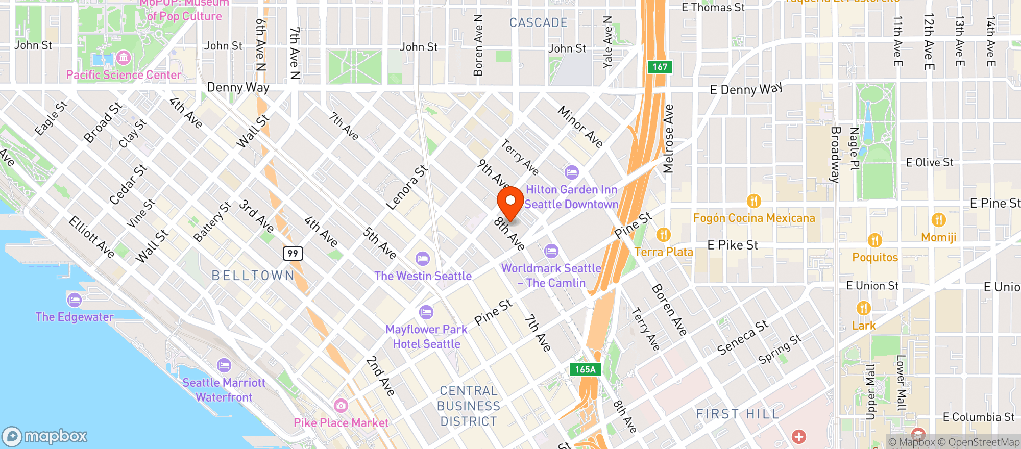 Map showing Hyatt Regency