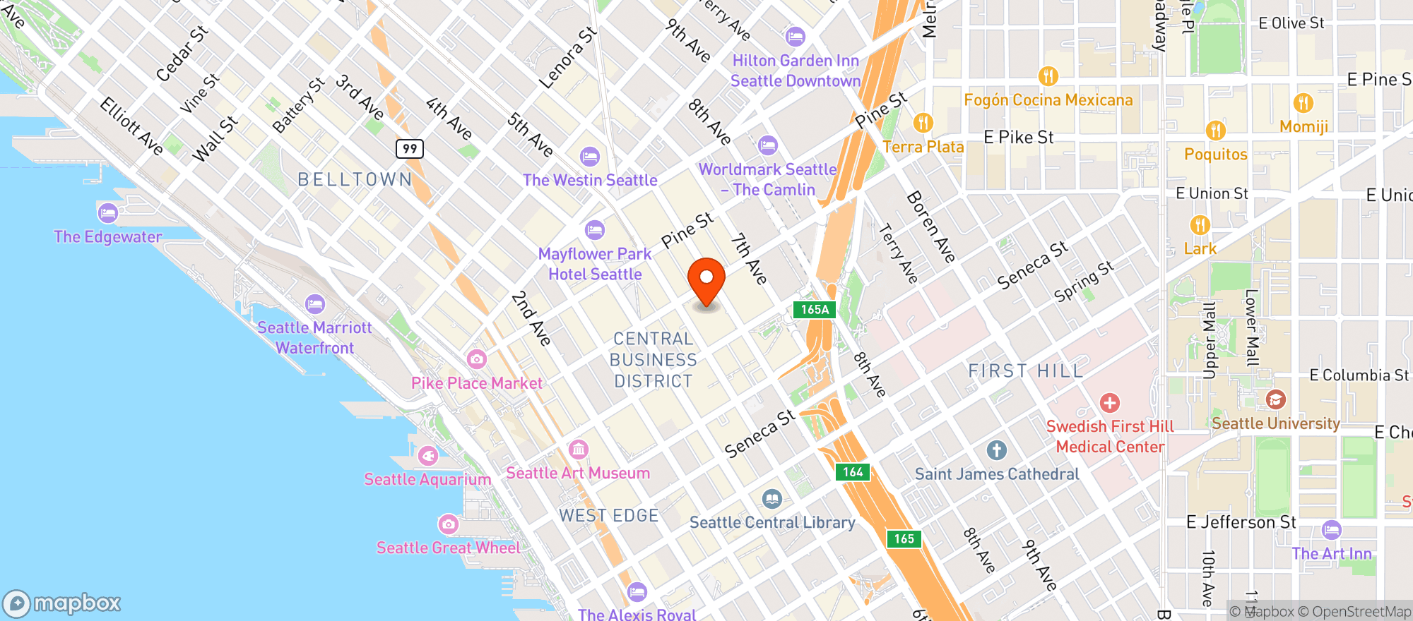 Map showing OLYMPIA ROASTING COMPANY