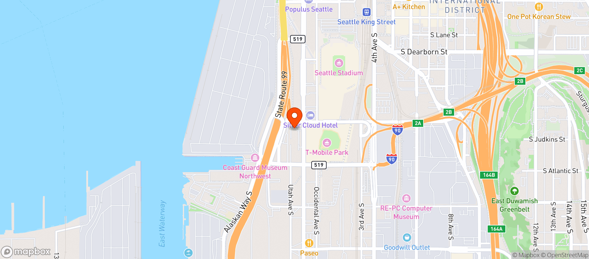 Map showing Hatback Seattle Bar & Grill