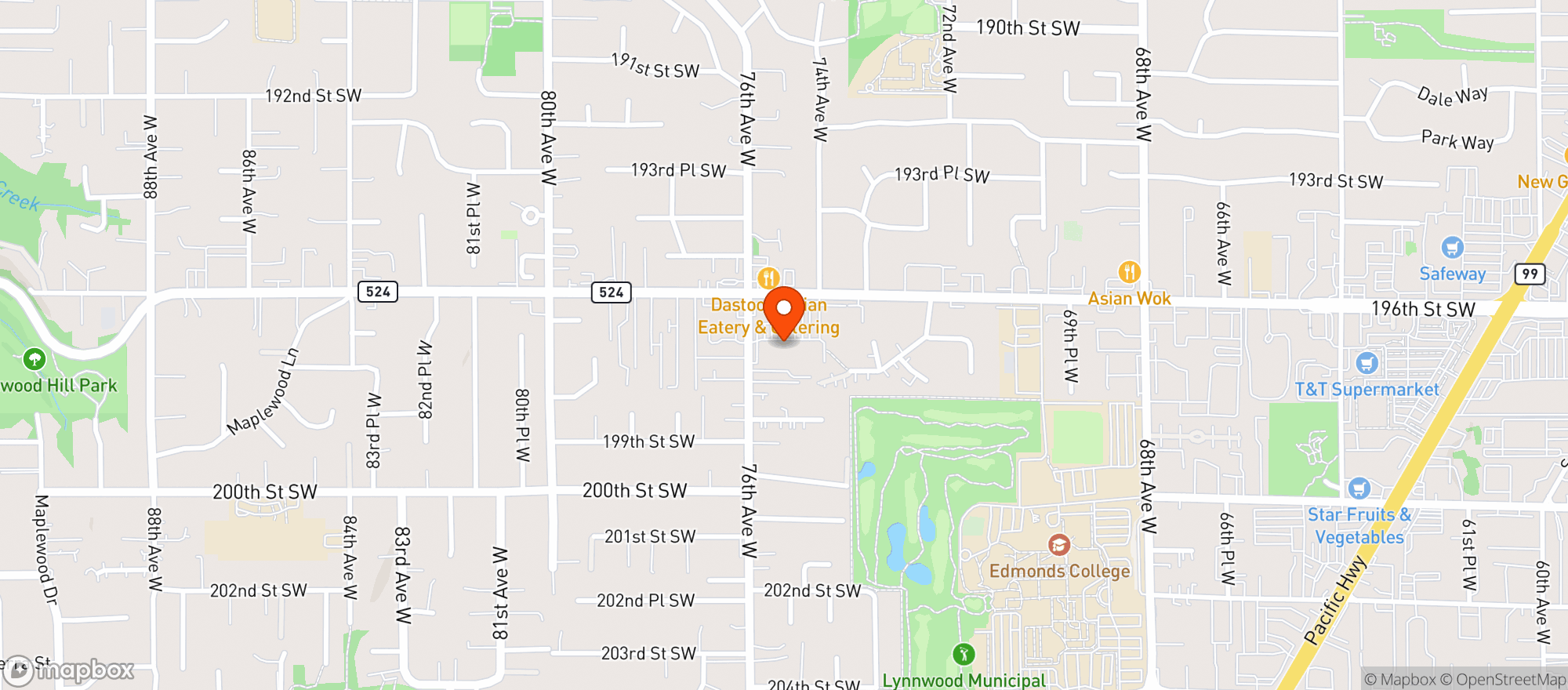 Map showing Quality Food Center