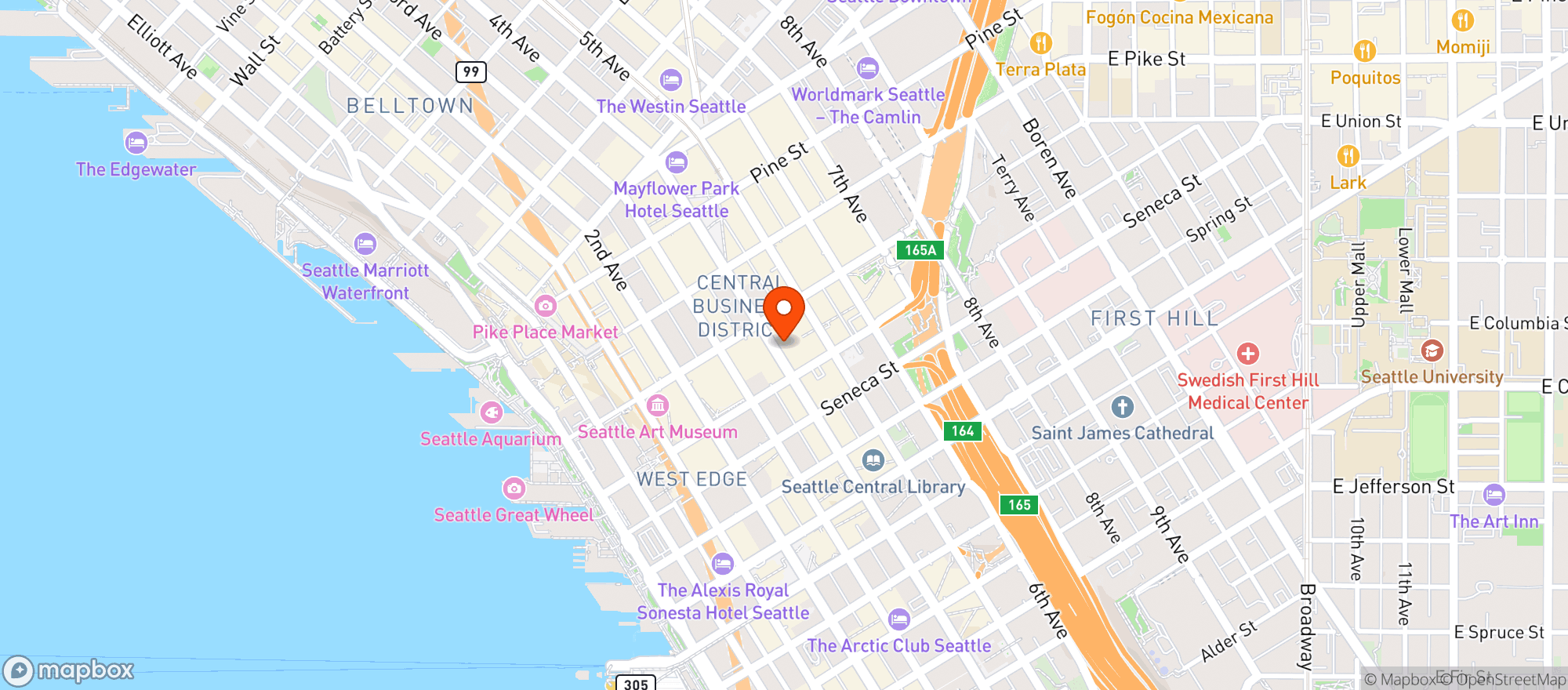 Map showing Pcc Community Markets