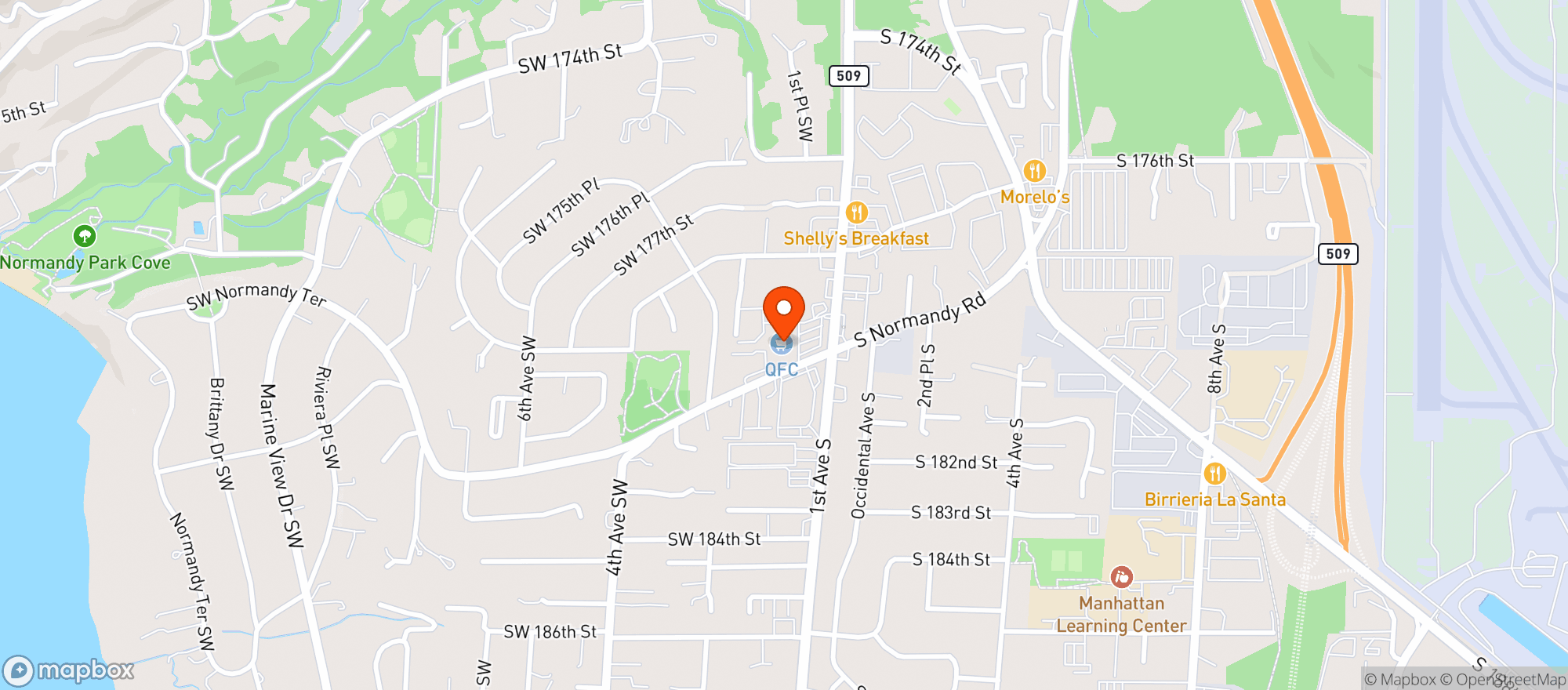 Map showing Qfc