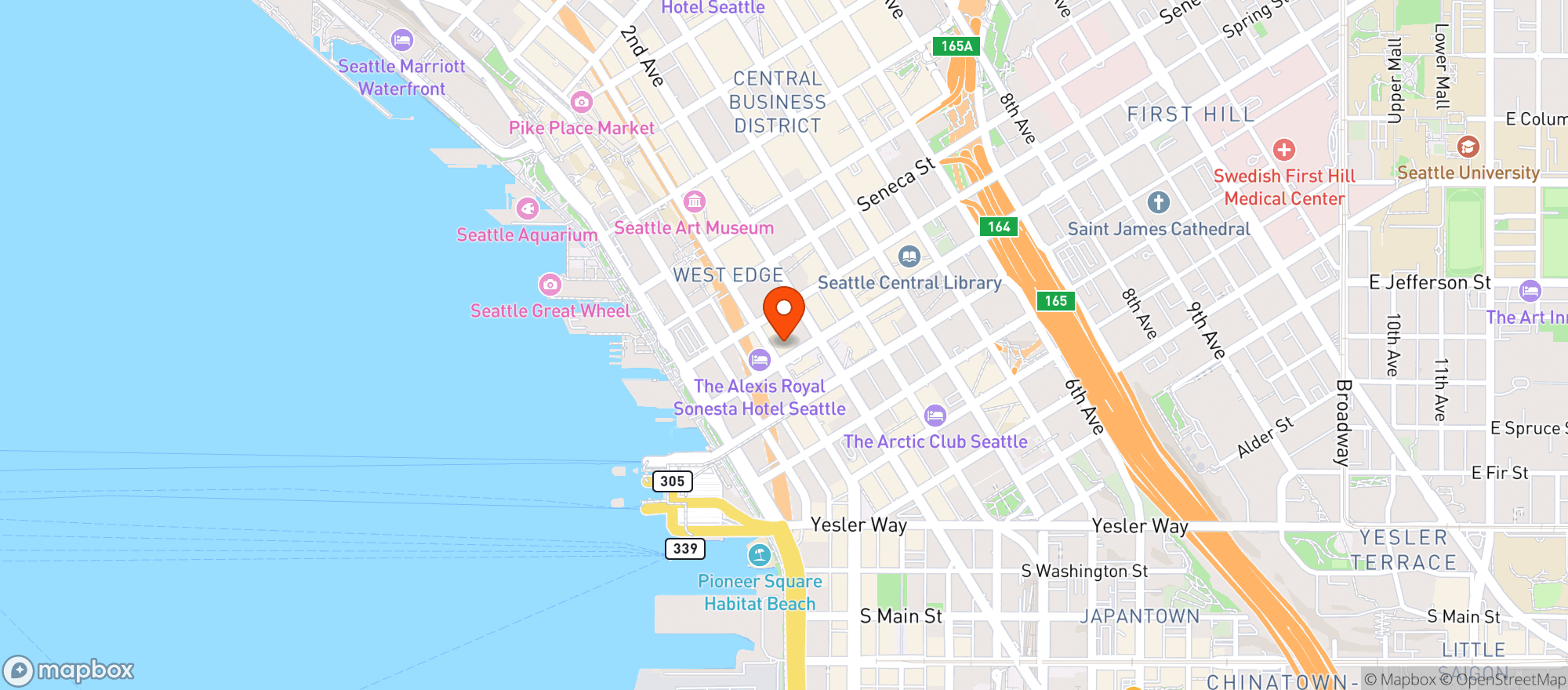 Map showing Hotel 1000 #1
