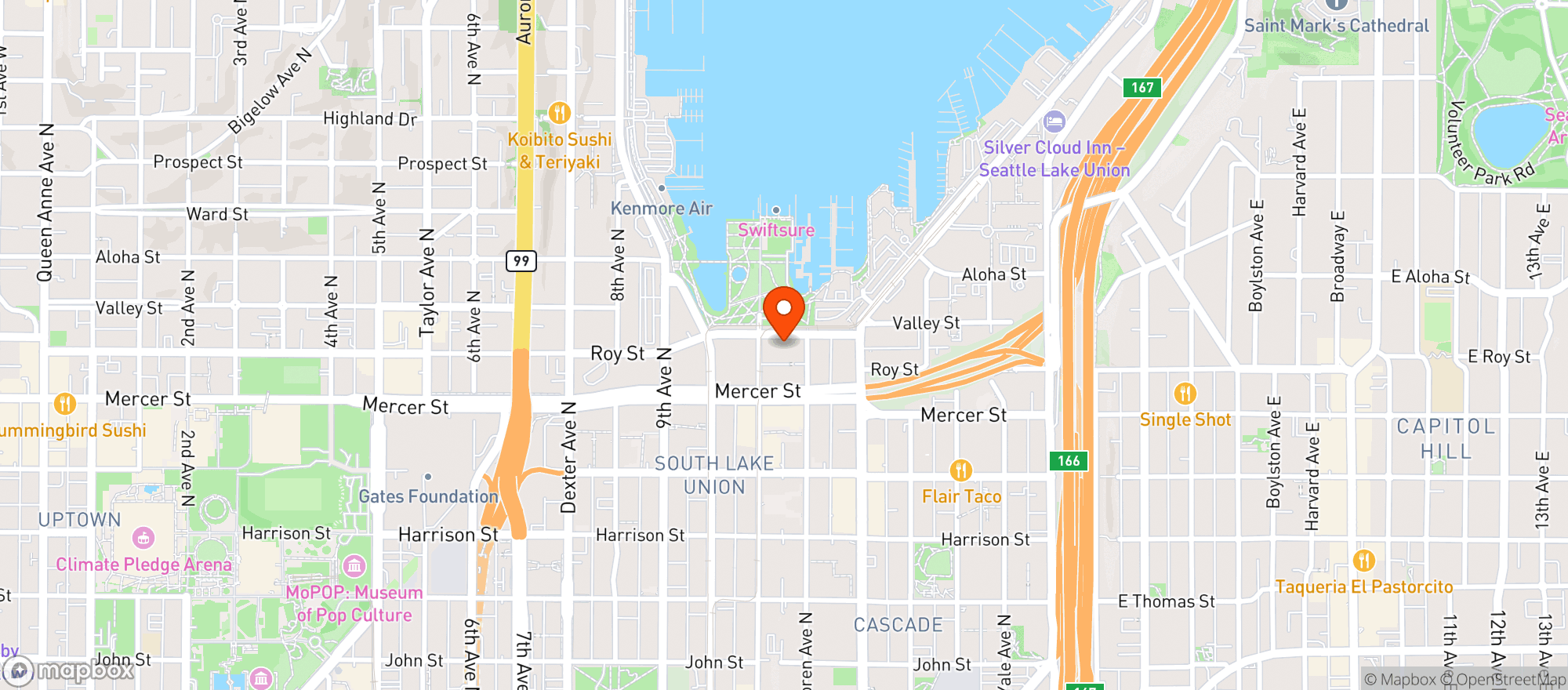 Map showing Bon Appetit At Google Valley