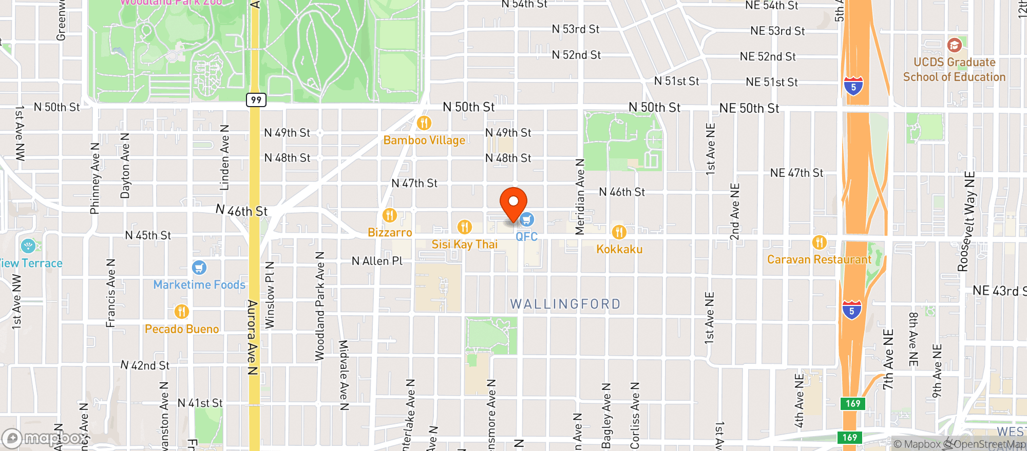 Map showing Quality Food Center